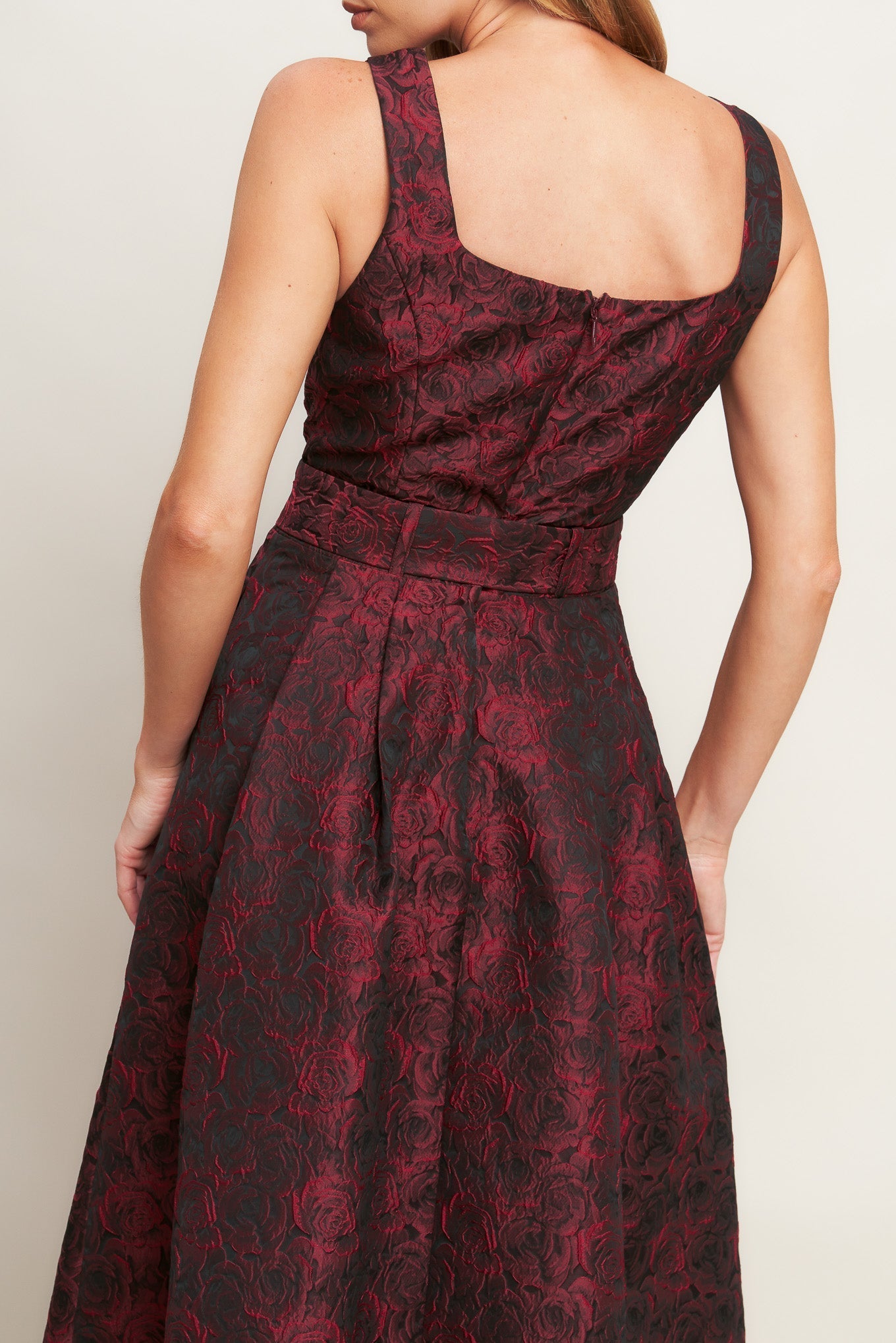 IMPERIAL ALLURE WOVEN JACQUARD MIDI DRESS Flying Tomato